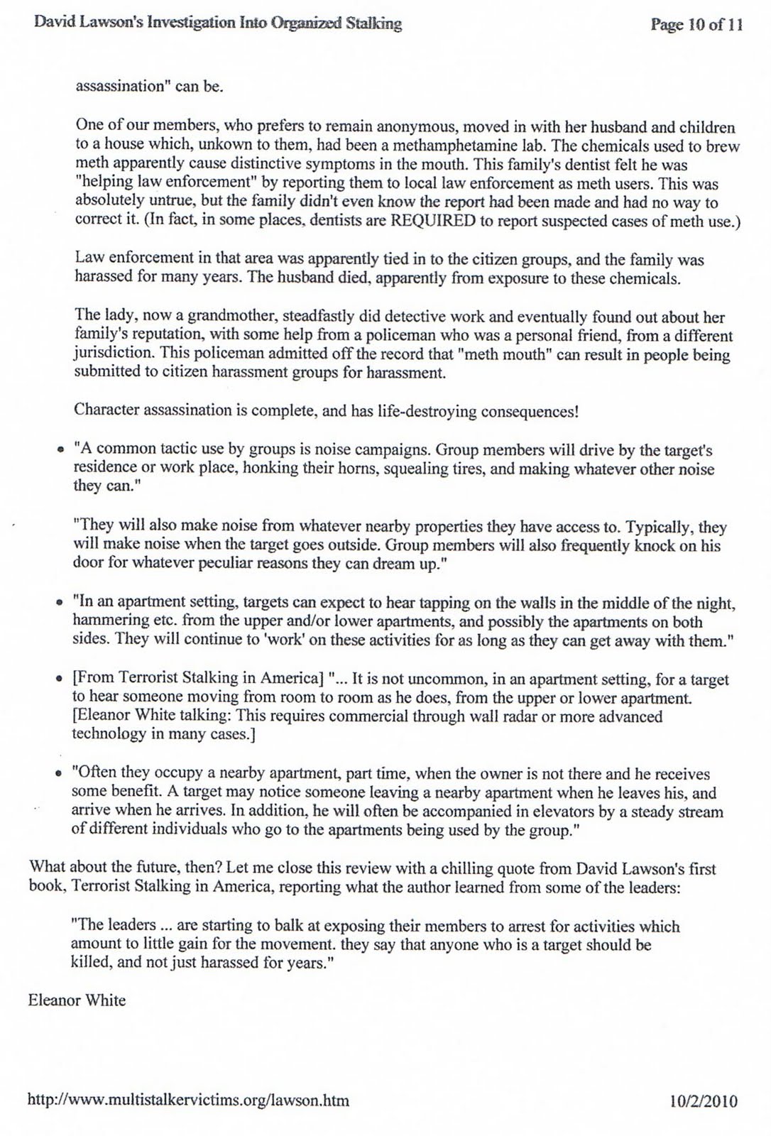 Victims of Organized Crime in Central Texas Gang Stalking 101