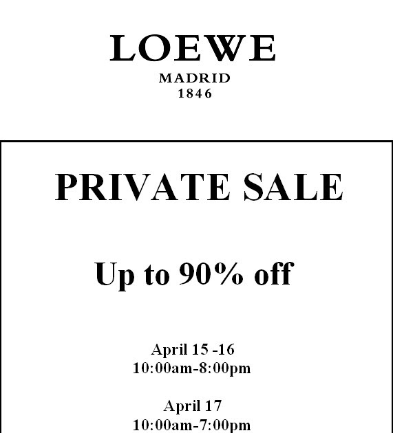 loewe private sale