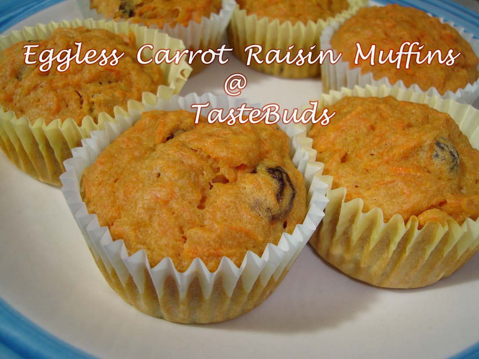 Taste Buds Eggless Carrot Raisin Muffins