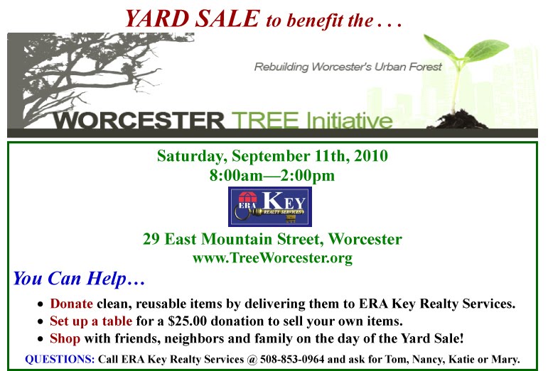Worcester Tree Initiative (Tree Warden) Yard Sale to Benefit WTI