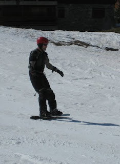 Andy snowboarding