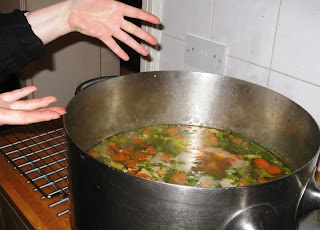 Enormous vat of soup