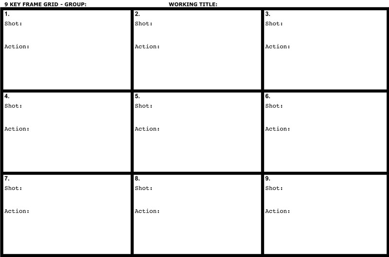 L2 MEDIA BLOG SESSION 6 & 7 PREPRODUCTION THE 9 KEY FRAME GRID PART 1