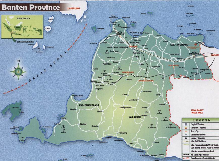 Gambar Peta Propinsi Banten Indonesia Yg Lengkap