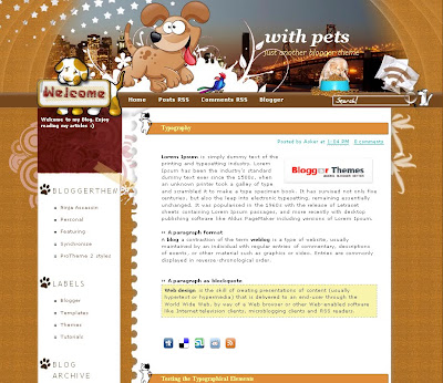 With Pets Blogger Template
