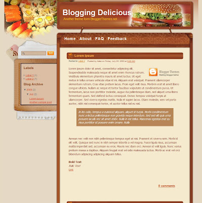 Blogging Delicious Blogger Theme