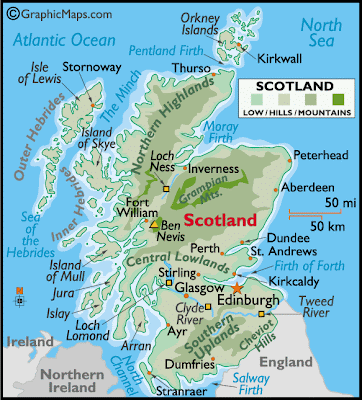 Map of England, Ireland, and Scotland