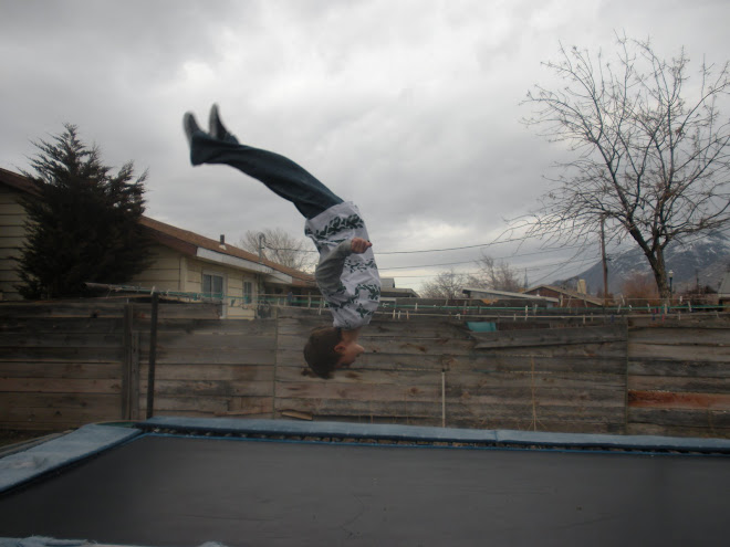 Tanner is great on the trampoline