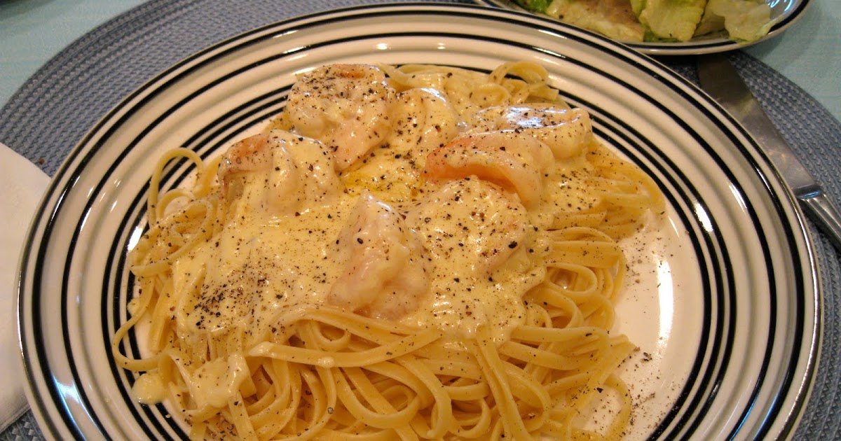 Gruyere Cream Sauce Linguini with White Shrimp
