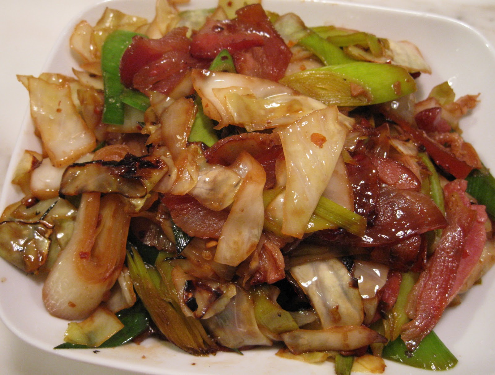 Chinese Salt Pork With Leeks And Cabbage