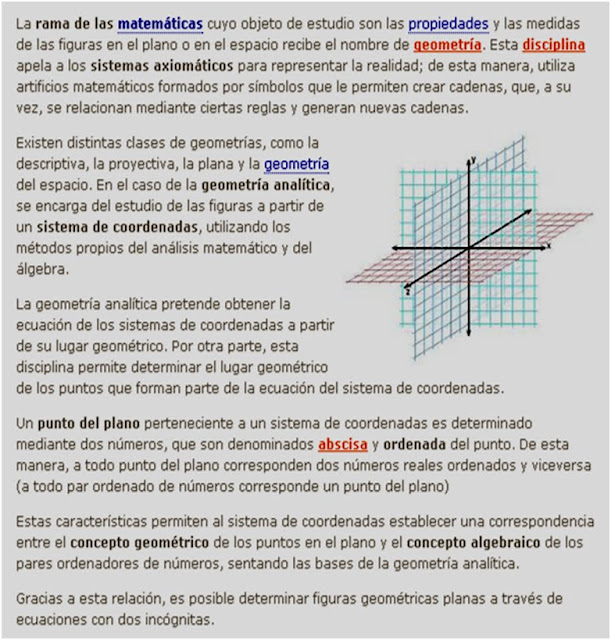 Aprendiendo con las Matemáticas ) ¿Qué es la Geometría Analítica? Aprendiendo con las Matemáticas ) ¿Qué es la Geometría Analítica?