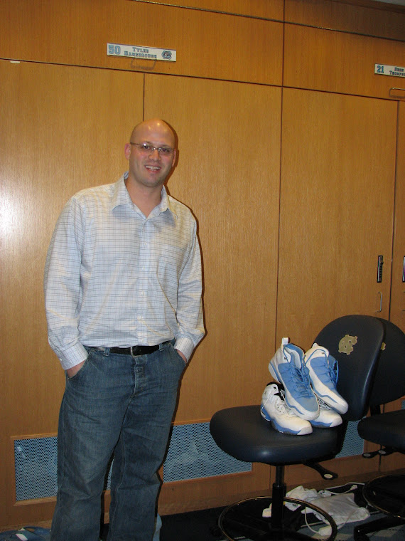 Next to Hansbrough's locker and shoes