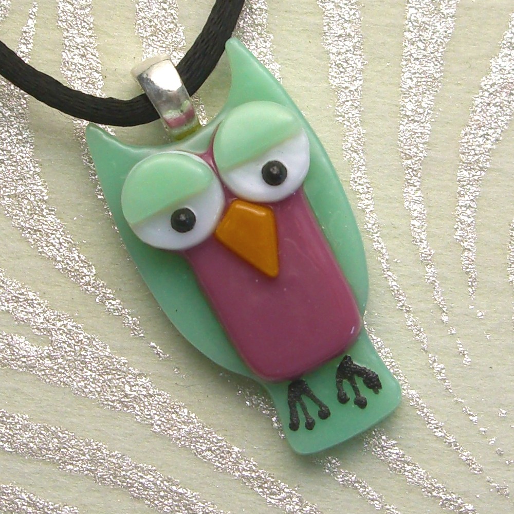 Helix Elemental Jewelry Fused Glass Owl Pendant Giveaway (And BOGO Sale)