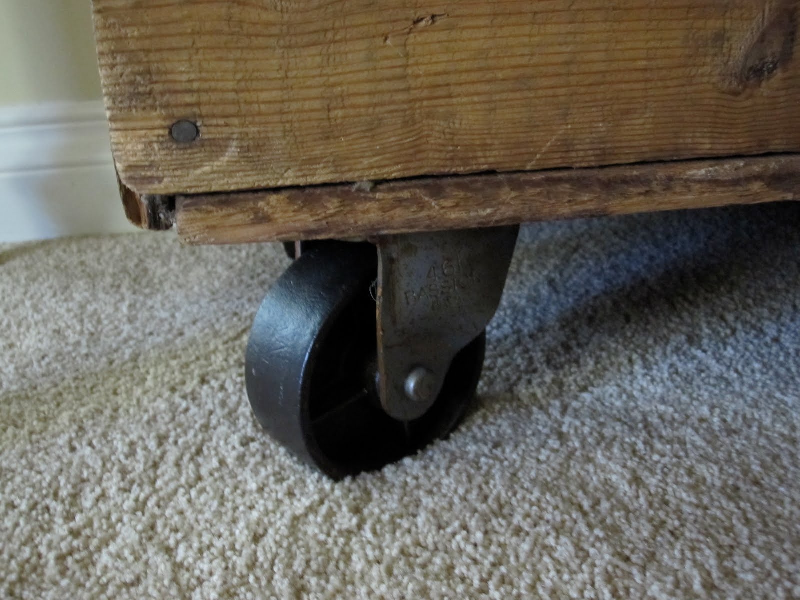 Great Looking Storage Wooden Antique Crate with Casters Remodelaholic