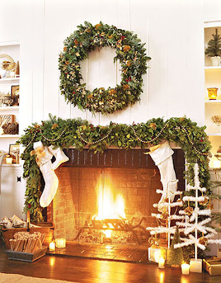 Fireplace Mantle Decor for the Holidays