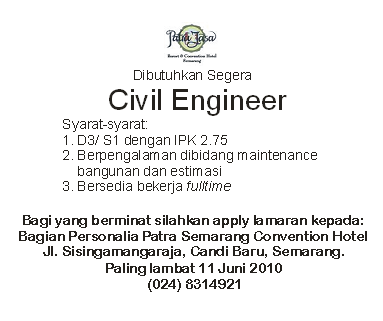 Lowongan Kerja Teknik Sipil: Patra Jasa