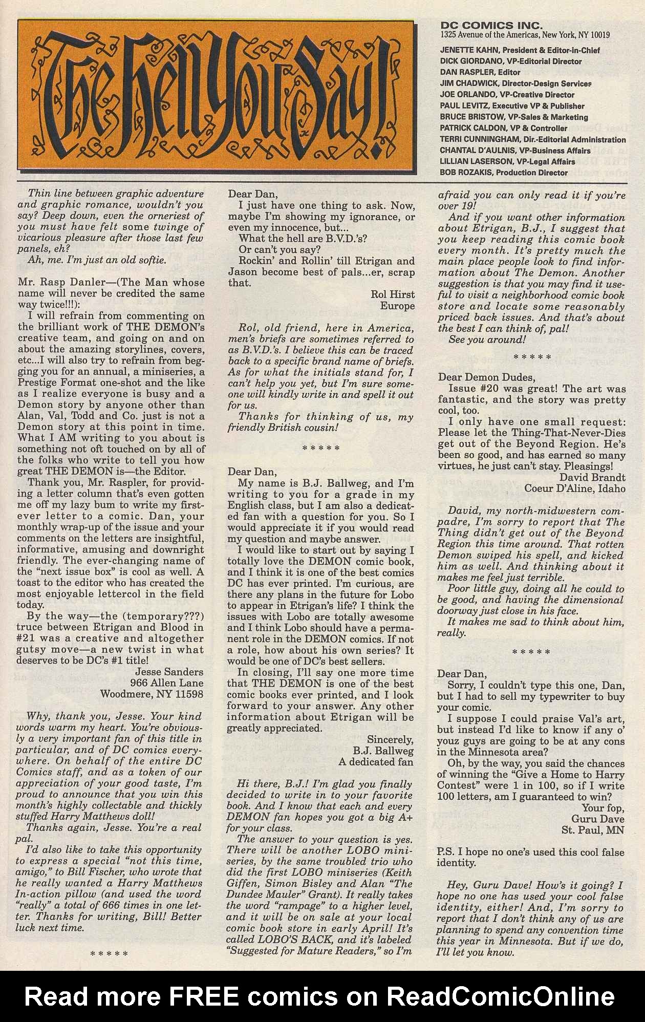 Read online The Demon (1990) comic -  Issue #24 - 26