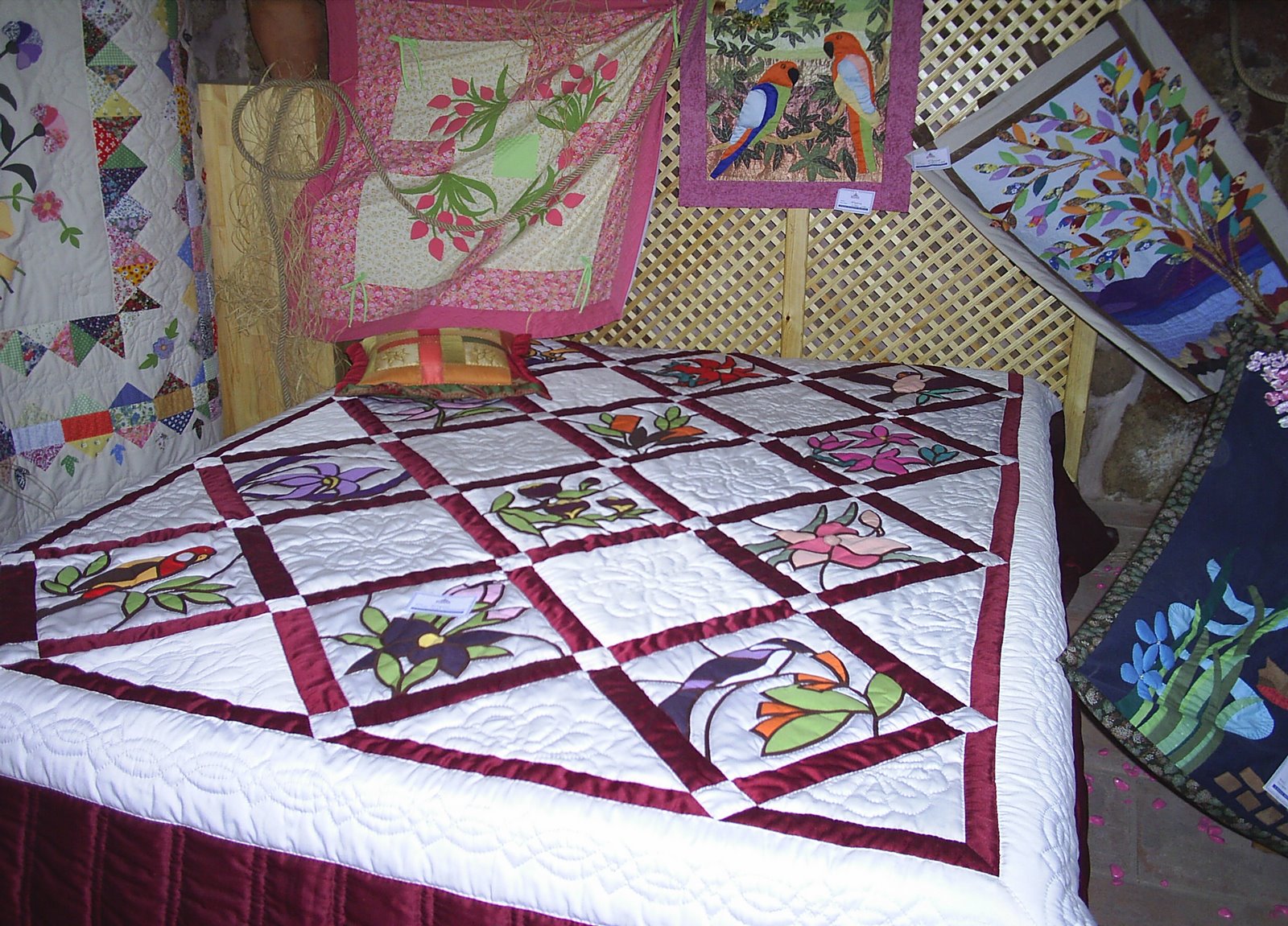 Patchwork kırkyama yatak örtüsü