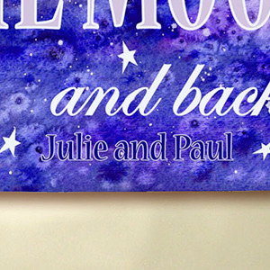 Personalized Gifts: Personalized To The Moon and Back Canvas Wall Art