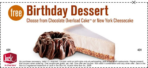 Jack in the Box: Free New Fries, Birthday Dessert Coupon