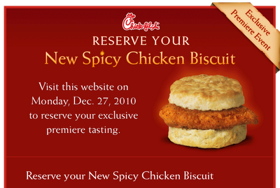 Chick-fil-A New Spicy Chicken Biscuit Promotion