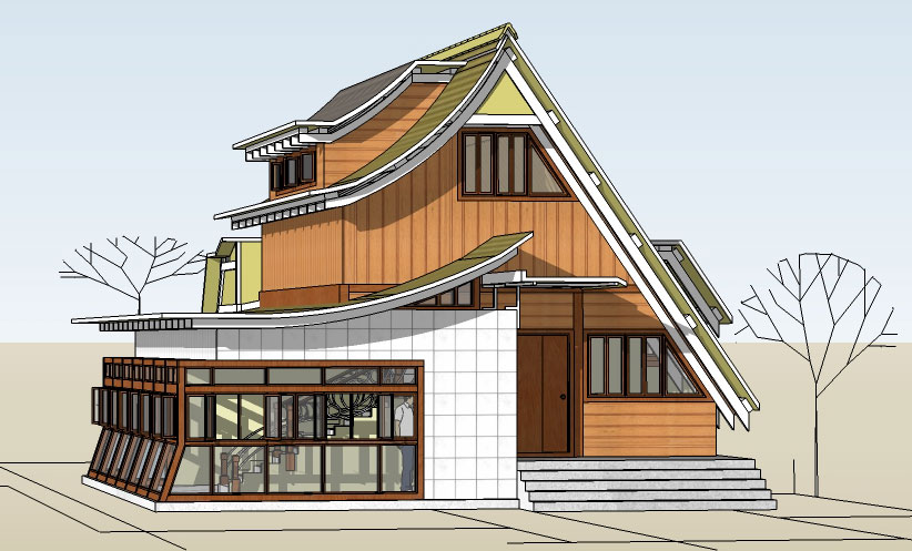 Схемы домов в японском стиле. Sketchup дом. Дом в скетч ап. Фасад здания в скетчап. Sketchup проекты.