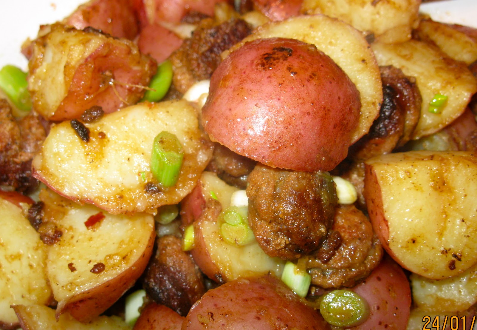 What's for dinner Sunday night sausage and potato dinner
