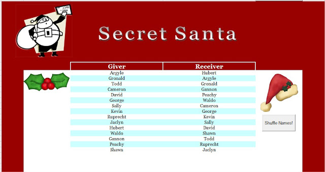 David @ Work: Secret Santa Worksheet