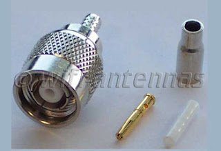 RP TNC Male Crimp Connector for Coaxial RG316 RG174