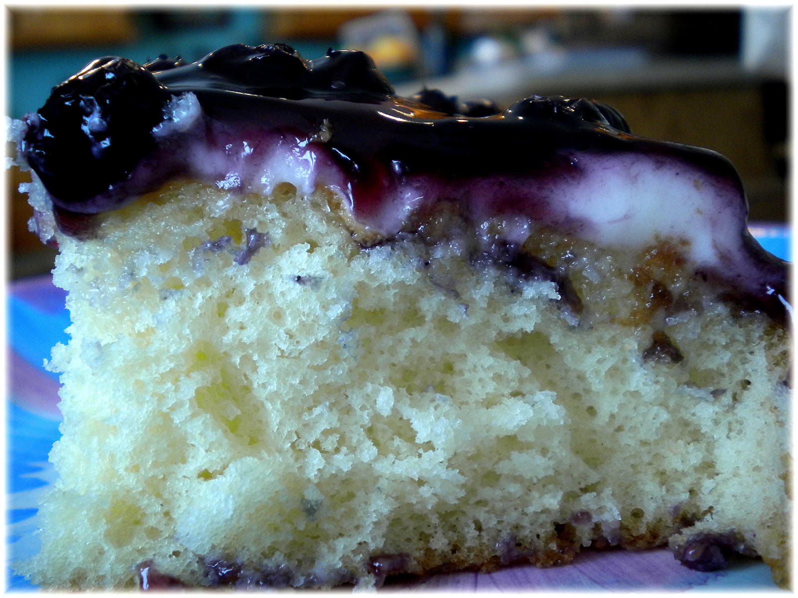 Mom Taught Us... White Cake with Cream Cheese Frosting & Blueberry Pie