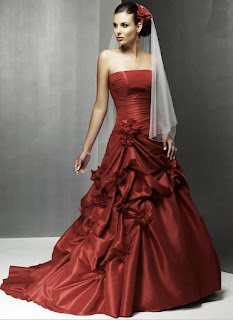 Bright Red Wedding Dress Fancy