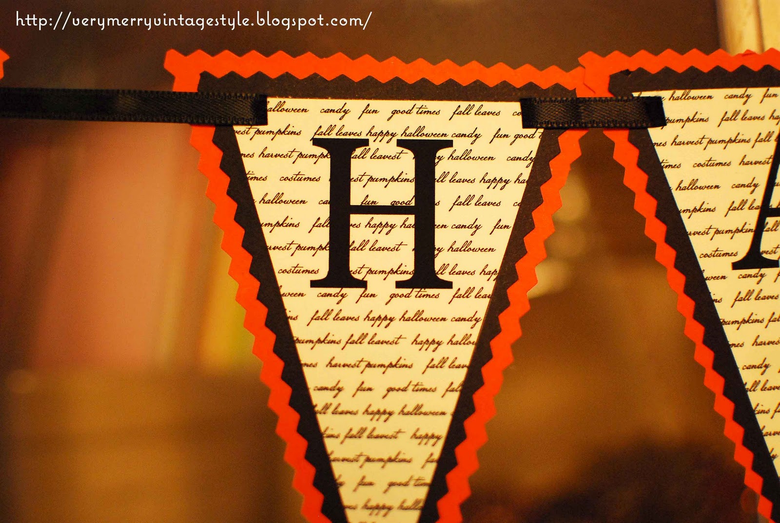 Very Merry Vintage Syle Happy Halloween Printable Pennant