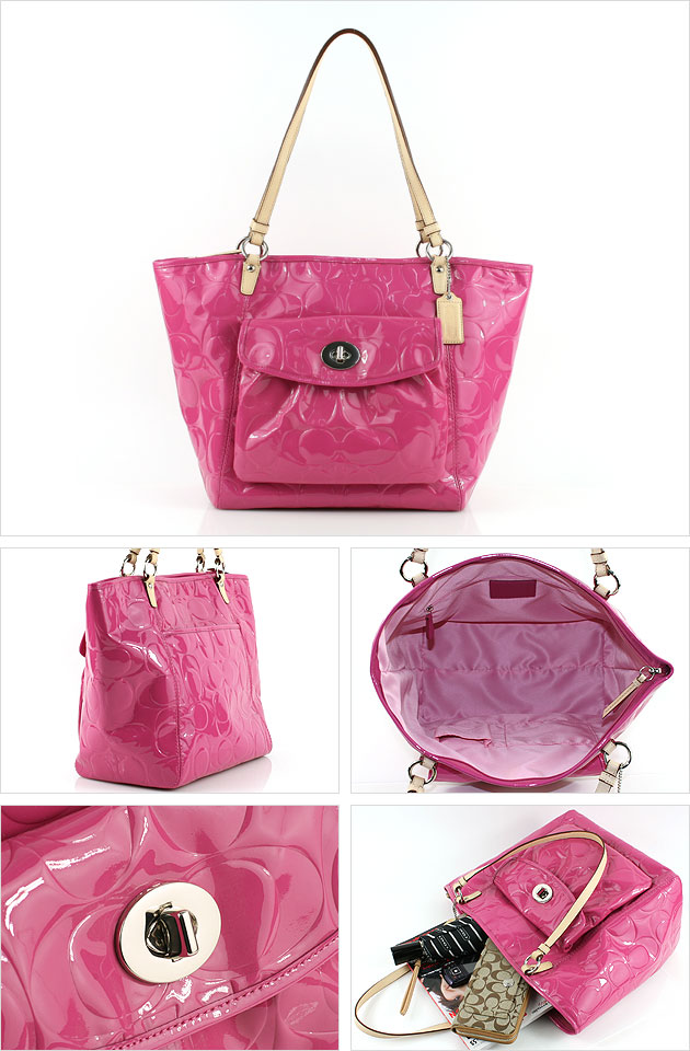 GreenApple4sale Authentic Branded Bags Coach Embossed Patent Leather Leah Bag F 14662