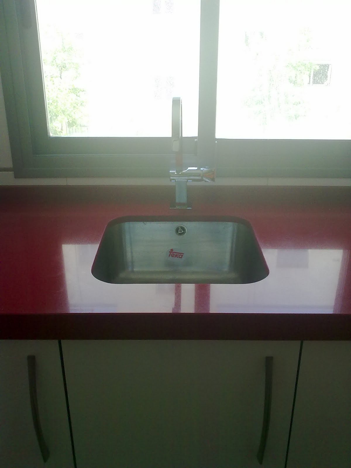 FORMICOCINA: cocina formica blanco brillo cuatro cantos inox.encimera