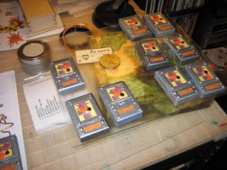 First run of a series of portable Great Robotic Uprising Threat detectors.  Each one hand painted and detailed by Ted Puffer.