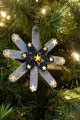 Popsicle stick snowflake ornament