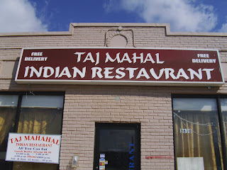 outside of Taj Mahal Indian restaurant in Suitland Maryland