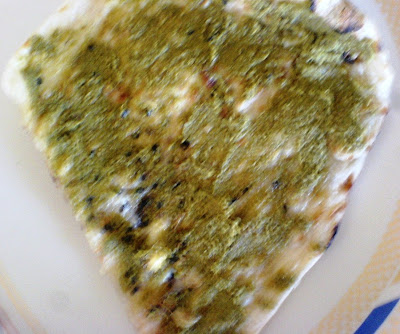 Indian Vegetable Pizza - On Naan Bread with Green Chutney