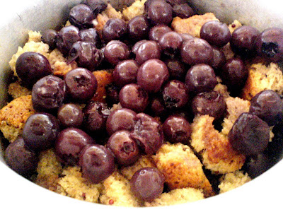 Blueberry, Vanilla, and Bread Pudding - Eggless, Flourless and Vegan