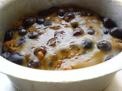 Blueberry, Vanilla, and Bread Pudding - Eggless, Flourless and Vegan