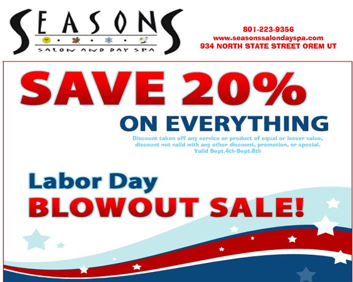 Seasons Salon and Day Spa Labor Day Special