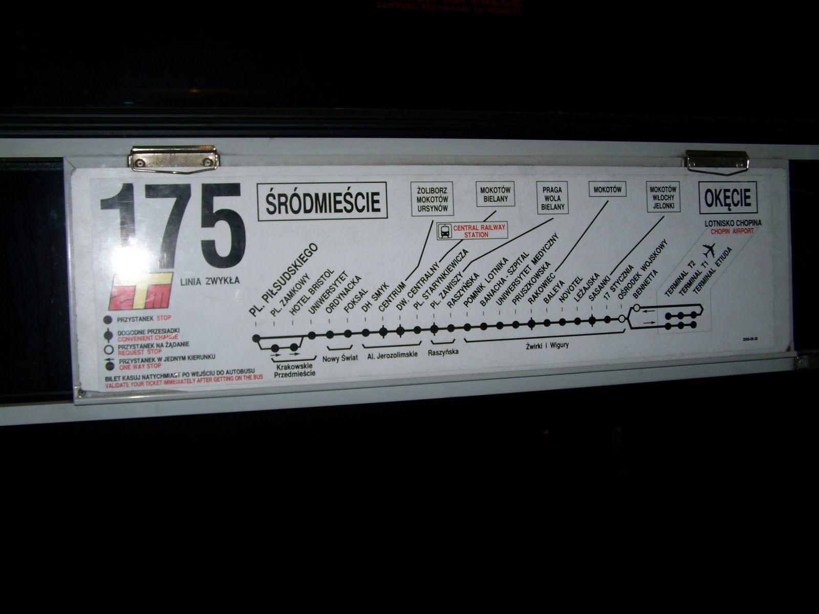 Bus 175 Map Warsaw – Ligne de bus 175 sur la carte de Varsovie – GVIDQ