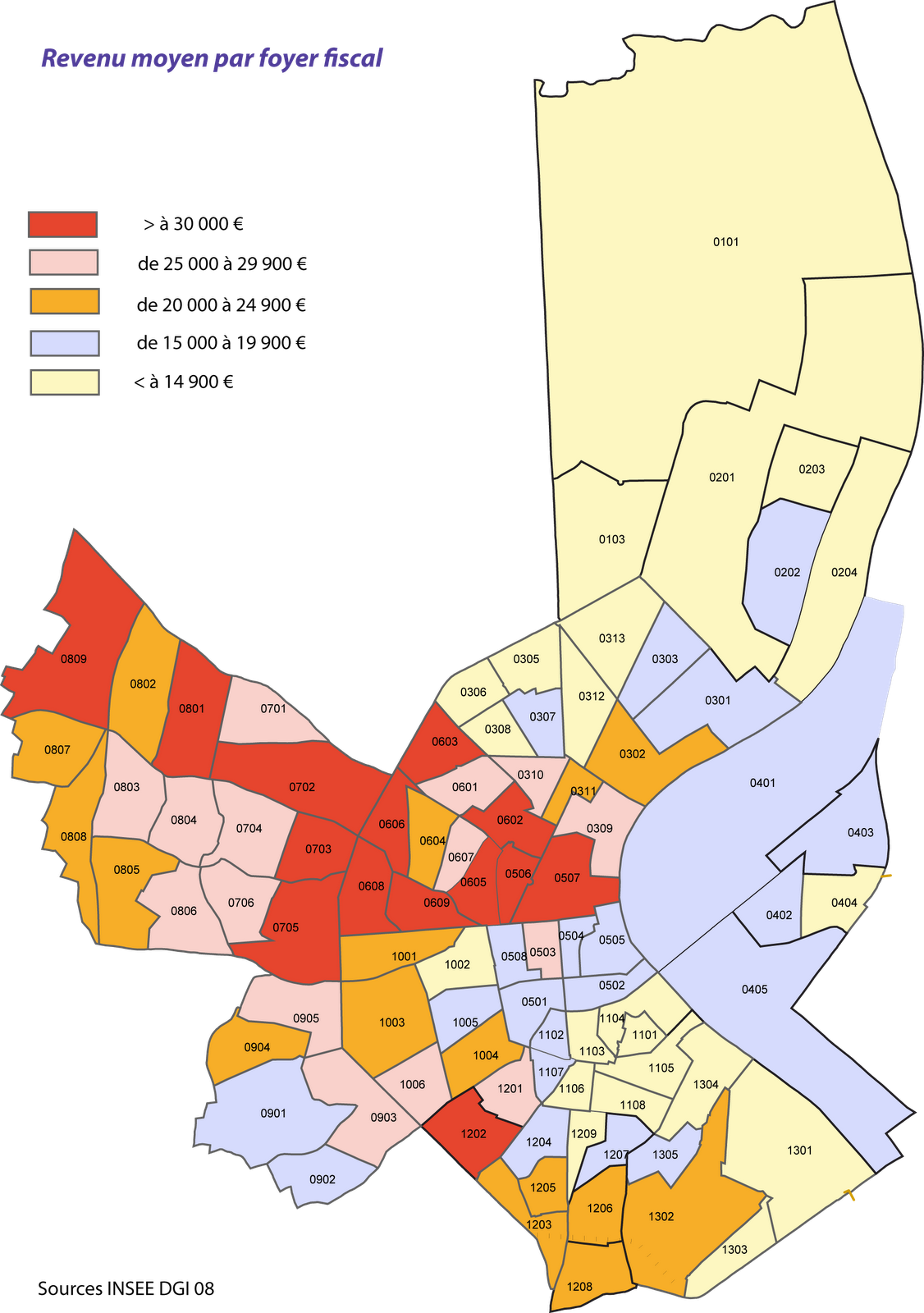 Données économie société Gironde Les revenus des quartiers de Bordeaux Données économie société Gironde Les revenus des quartiers de Bordeaux