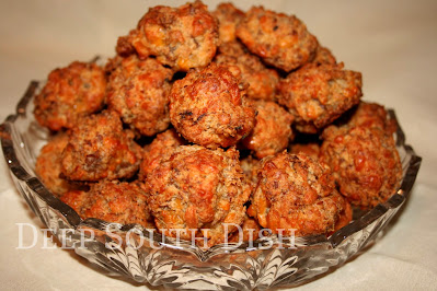 Classic old fashioned sausage cheese balls made with baking mix, breakfast sausage and cheese.