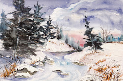 watercolor winter scenes christmas scene german mail lovely watercolors box