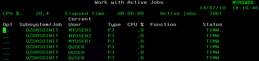 Howto and Tools for AS/400 iSeries IBMi: Trabajos QZDASOINIT
