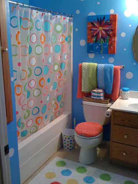 Bathroom Wall Decorating Ideas: Polka Dot Bathroom Ideas for Teens