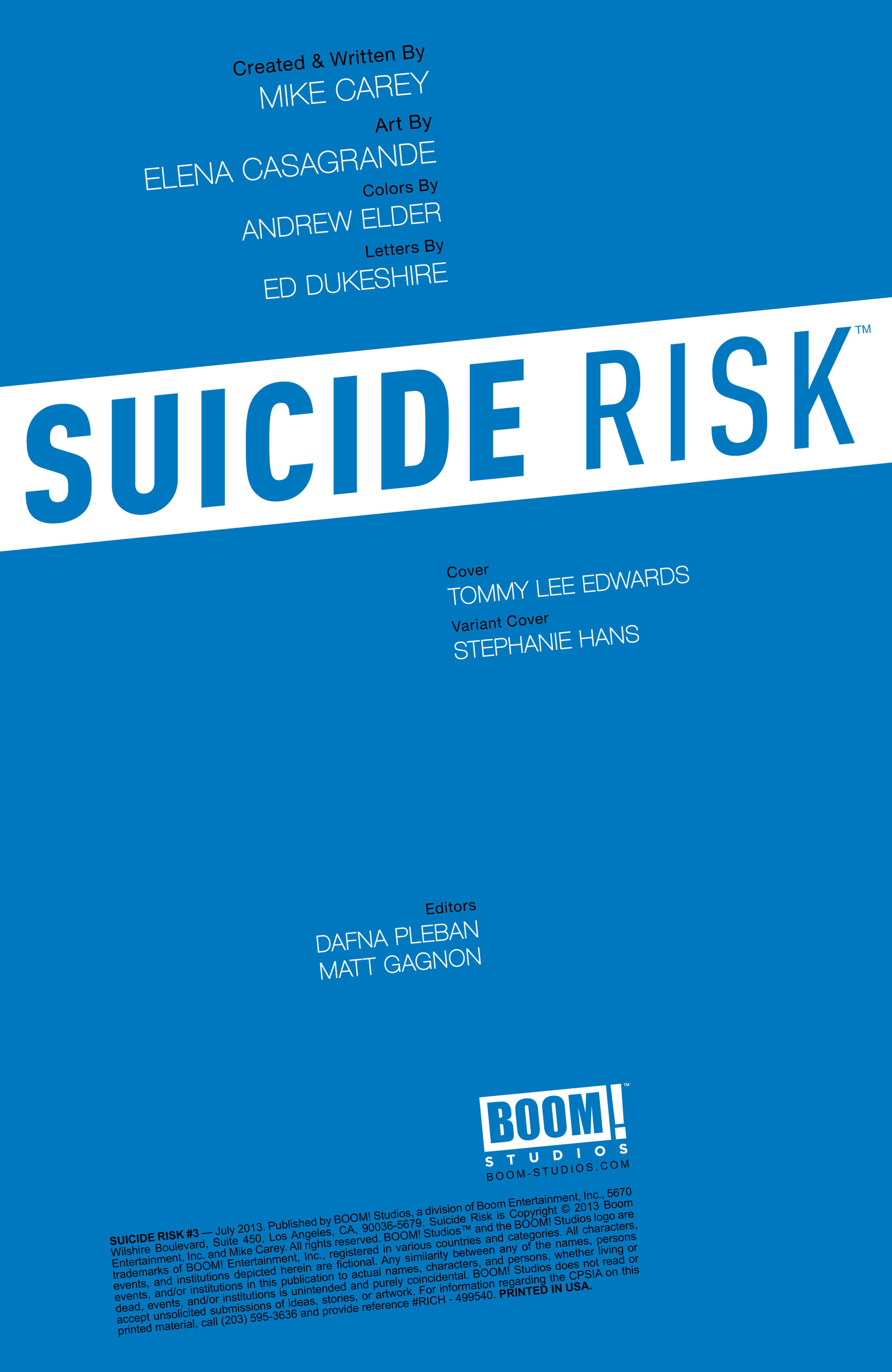 Read online Suicide Risk comic -  Issue #3 - 2