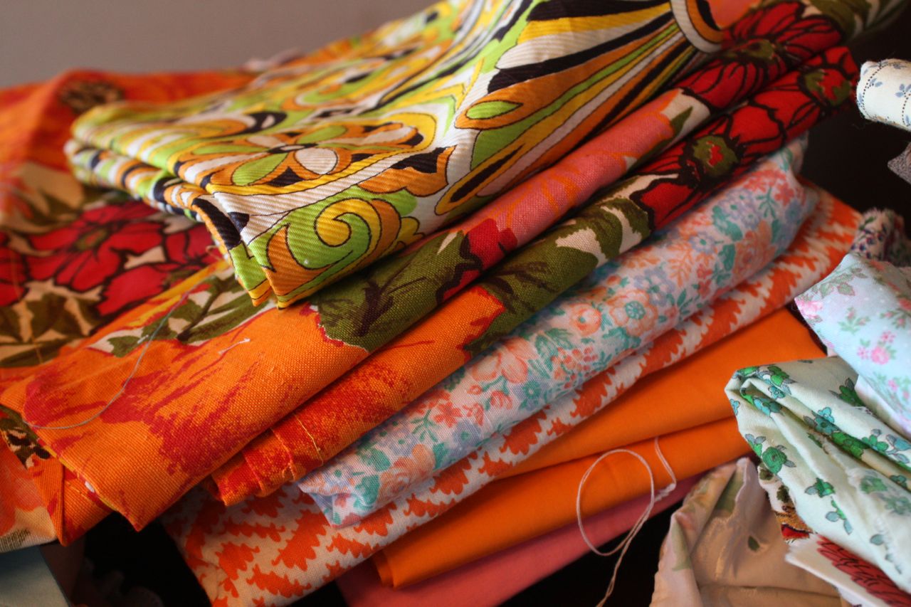 Mish Mash Recent thrift store finds.....vintage fabric