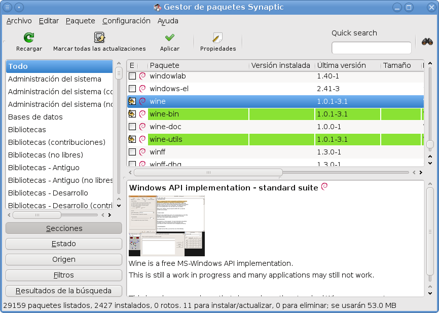 UsuarioDebian winehq, ejecuta programas de windows